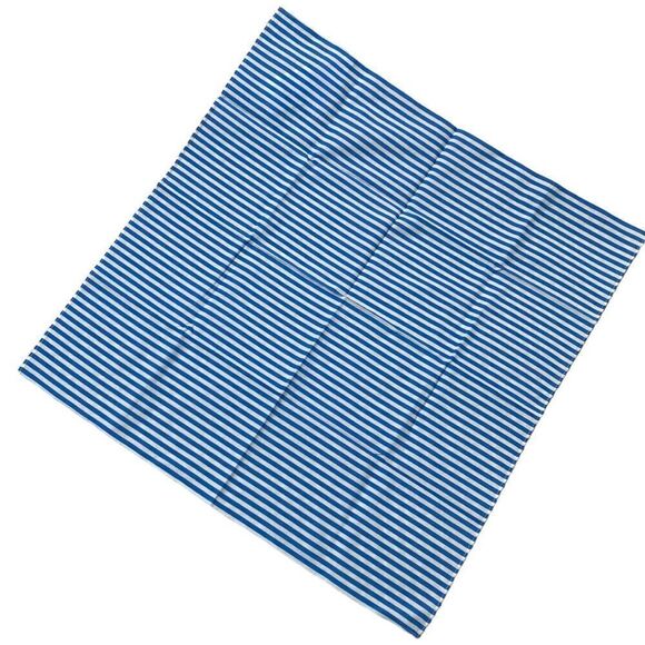 J.Crew Factory Banker Stripe Cotton Bandana Blue White Square Scarf NWT - Picture 1 of 5